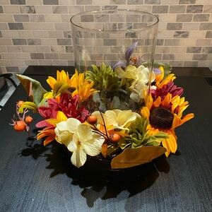 Sonoma Faux Floral Arrangement with Glass Vase